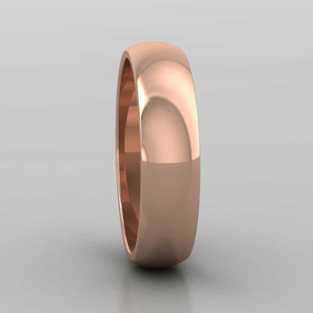 9ct Rose Gold 5mm D shape Extra Heavy Weight Wedding Ring Right View