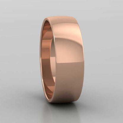 18ct Rose Gold 6mm D shape Classic Weight Wedding Ring Right View