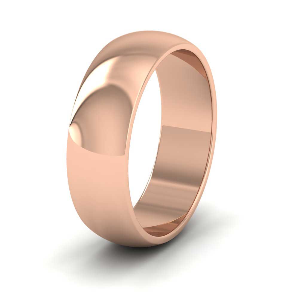 18ct Rose Gold 6mm D shape Extra Heavy Weight Wedding Ring