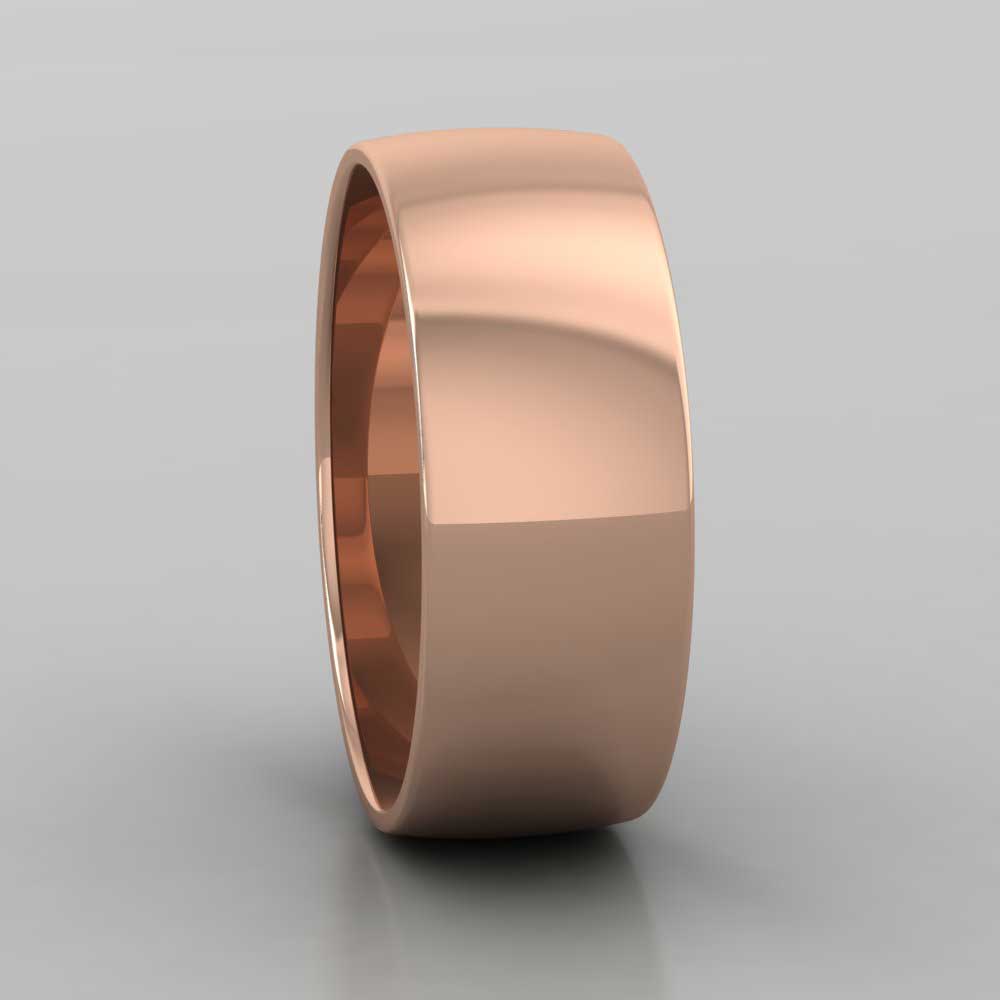 9ct Rose Gold 7mm D shape Classic Weight Wedding Ring Right View