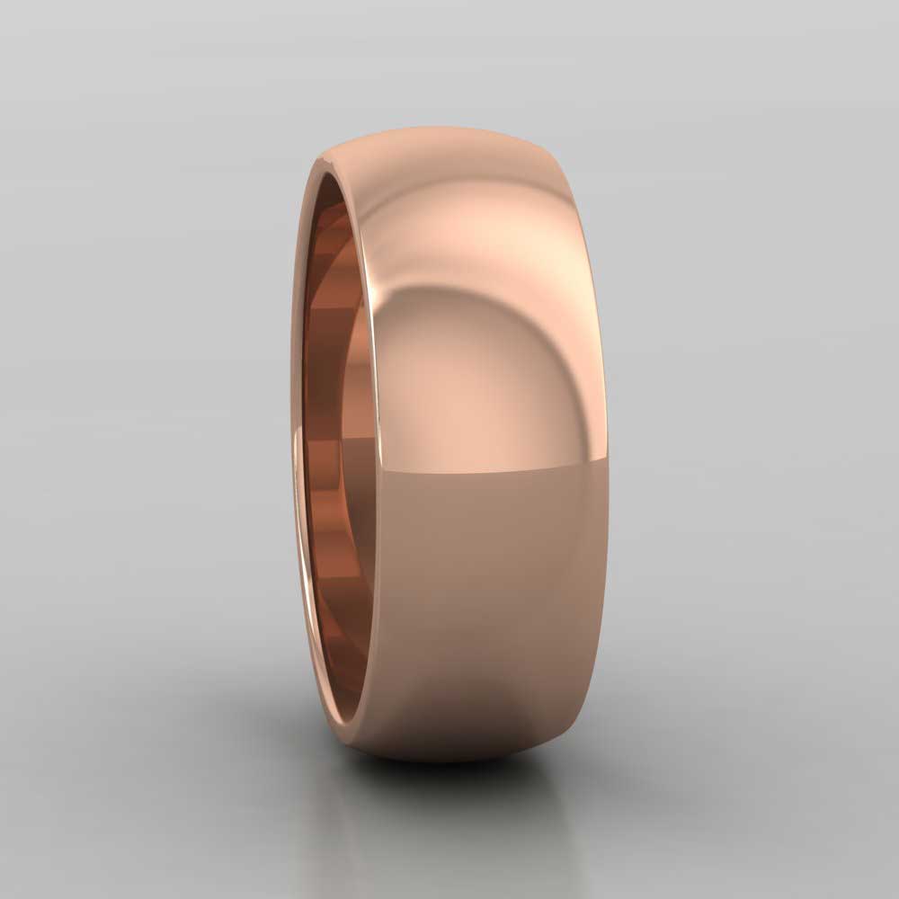 18ct Rose Gold 7mm D shape Extra Heavy Weight Wedding Ring Right View