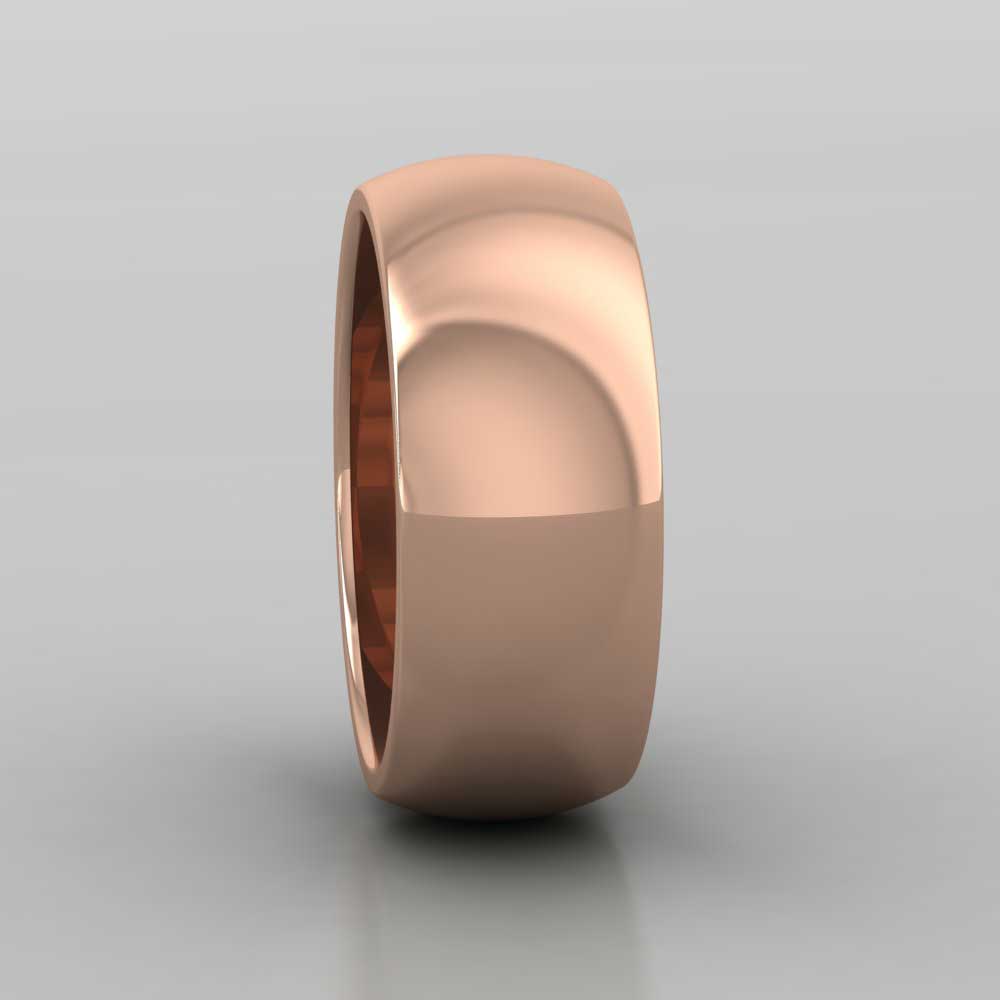 18ct Rose Gold 8mm D shape Super Heavy Weight Wedding Ring Right View