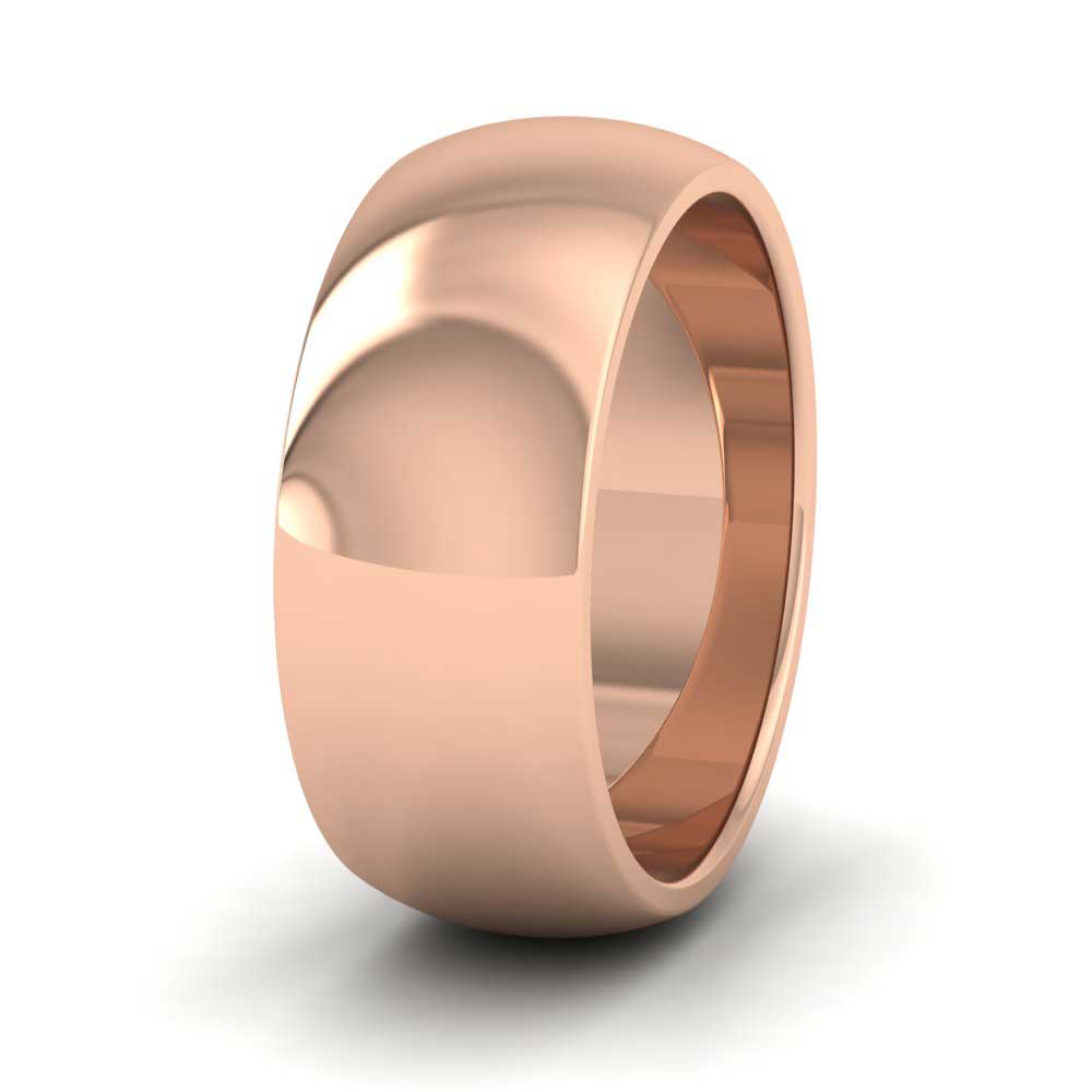 9ct Rose Gold 8mm D shape Super Heavy Weight Wedding Ring