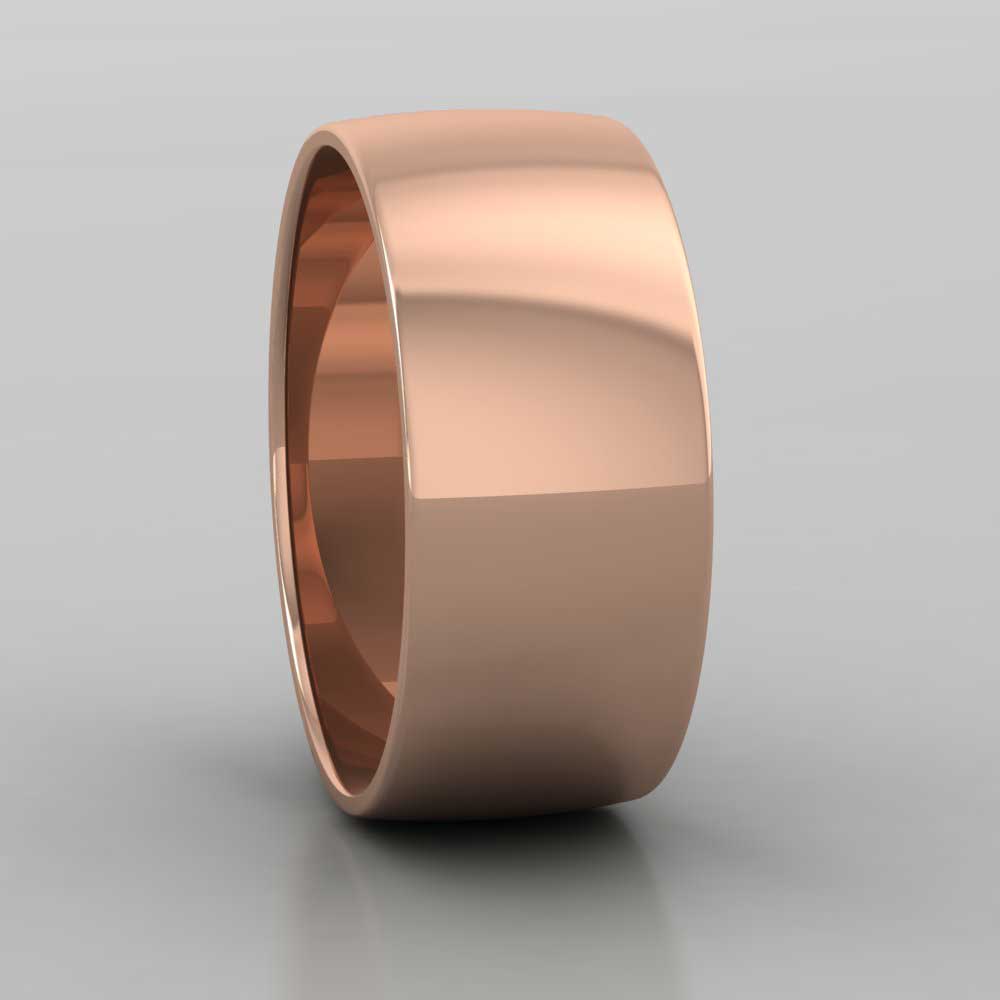 9ct Rose Gold 8mm D shape Classic Weight Wedding Ring Right View