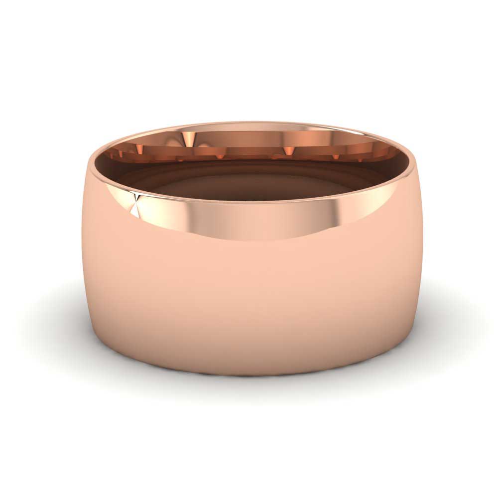 18ct Rose Gold 10mm Court Shape (Comfort Fit) Classic Weight Wedding Ring Down View
