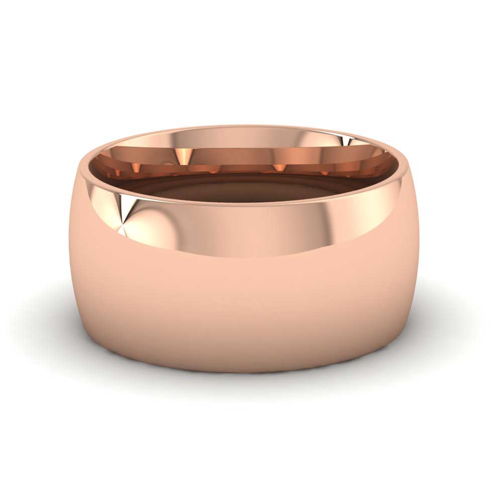 18ct Rose Gold 10mm Court Shape (Comfort Fit) Extra Heavy Weight Wedding Ring Down View