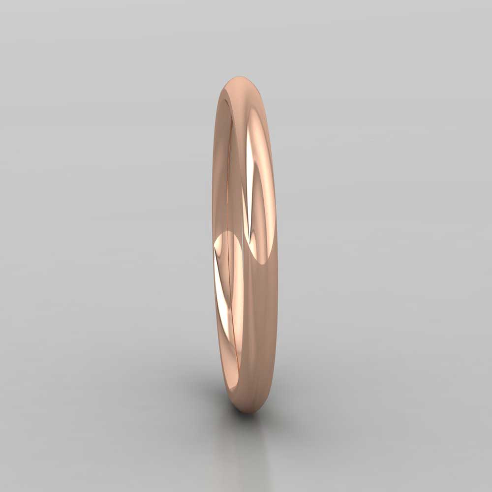 9ct Rose Gold 2mm Court Shape (Comfort Fit) Super Heavy Weight Wedding Ring Right View