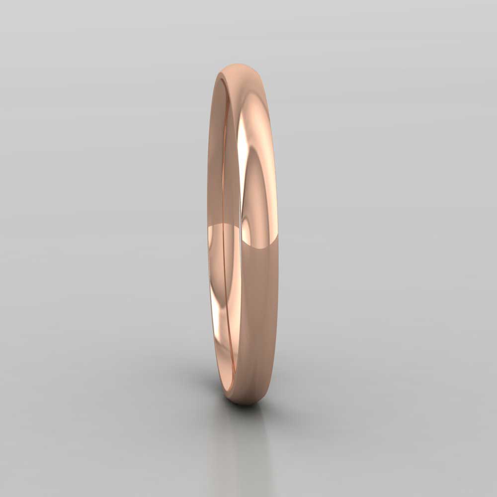 9ct Rose Gold 2mm Court Shape (Comfort Fit) Classic Weight Wedding Ring Right View