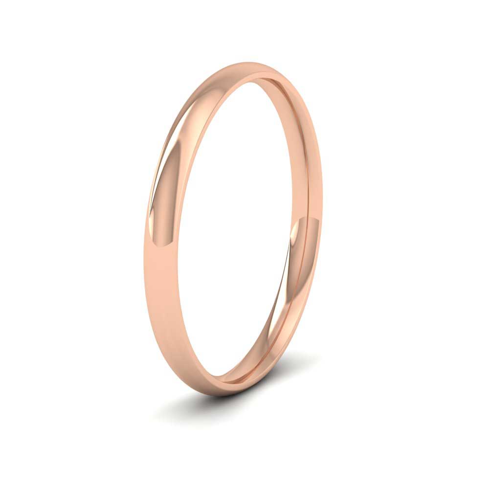18ct Rose Gold 2mm Court Shape (Comfort Fit) Classic Weight Wedding Ring