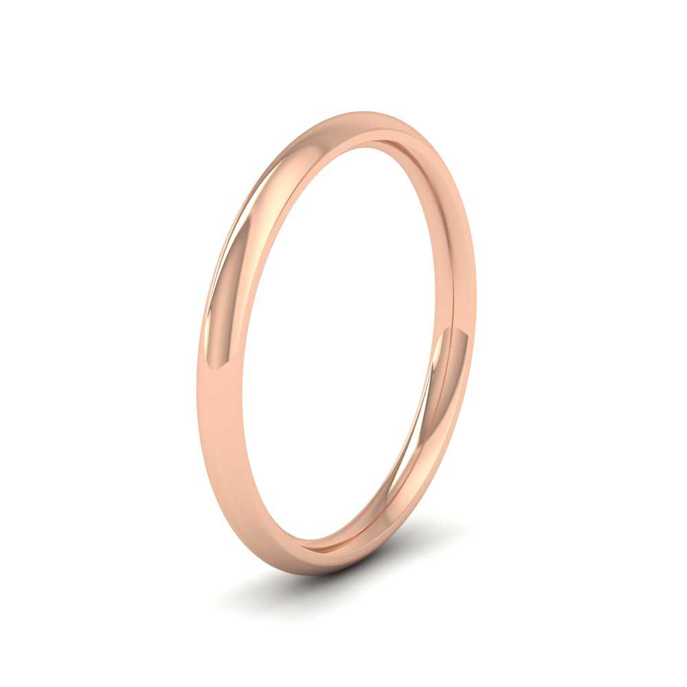 9ct Rose Gold 2mm Court Shape (Comfort Fit) Extra Heavy Weight Wedding Ring