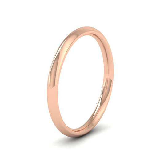 18ct Rose Gold 2mm Court Shape (Comfort Fit) Extra Heavy Weight Wedding Ring