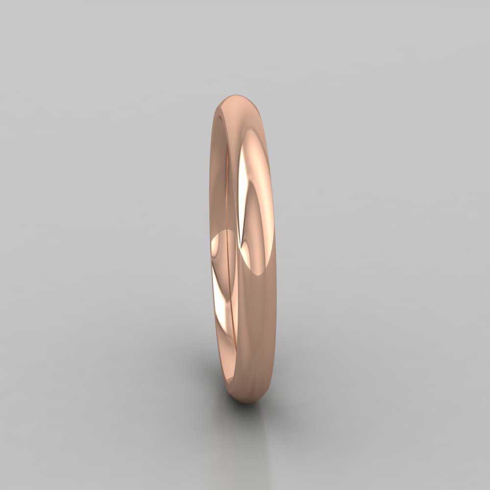 18ct Rose Gold 2.5mm Court Shape (Comfort Fit) Super Heavy Weight Wedding Ring Right View