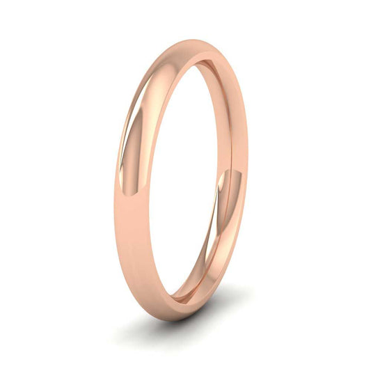 9ct Rose Gold 2.5mm Court Shape (Comfort Fit) Super Heavy Weight Wedding Ring