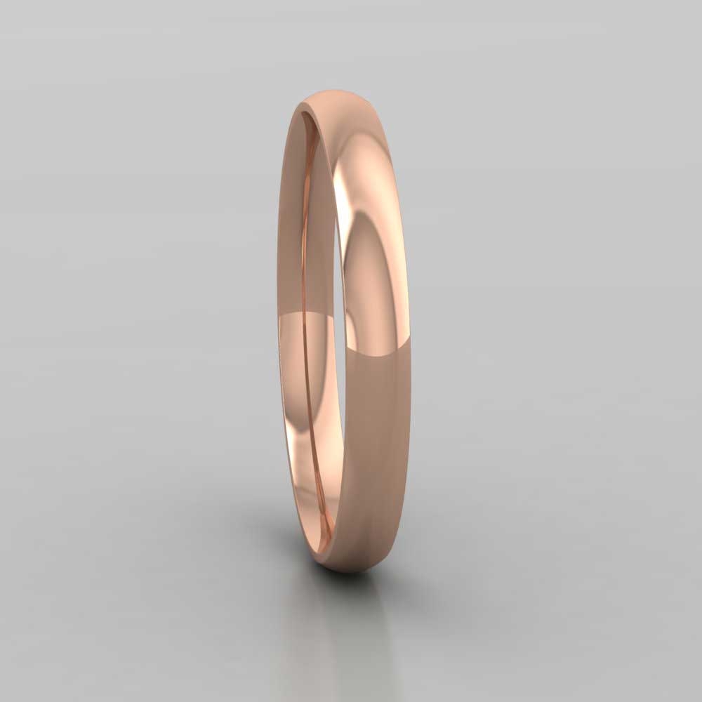 9ct Rose Gold 2.5mm Court Shape (Comfort Fit) Classic Weight Wedding Ring Right View