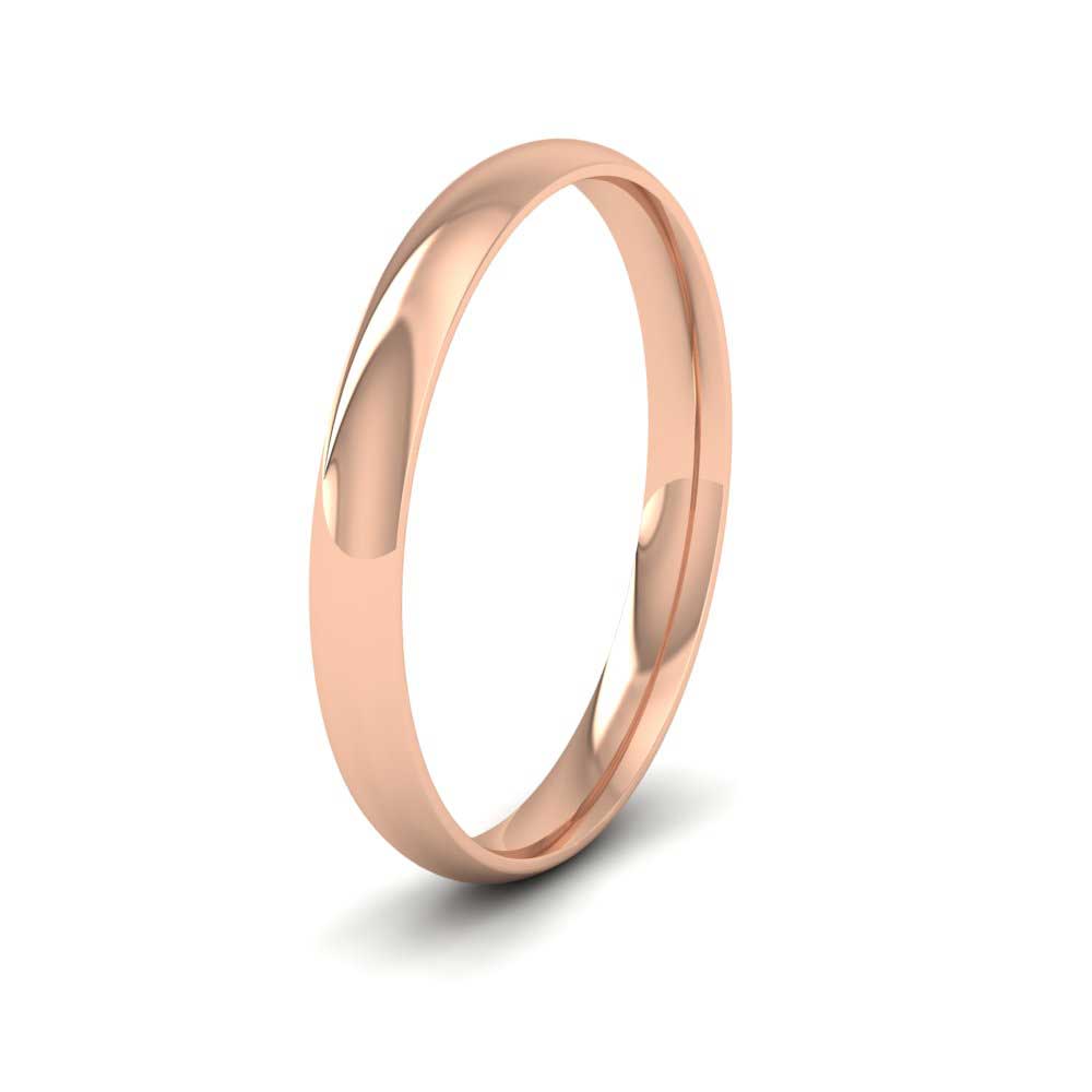 18ct Rose Gold 2.5mm Court Shape (Comfort Fit) Classic Weight Wedding Ring