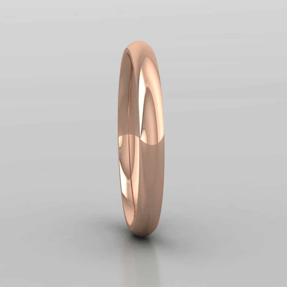9ct Rose Gold 2.5mm Court Shape (Comfort Fit) Extra Heavy Weight Wedding Ring Right View
