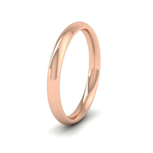 9ct Rose Gold 2.5mm Court Shape (Comfort Fit) Extra Heavy Weight Wedding Ring