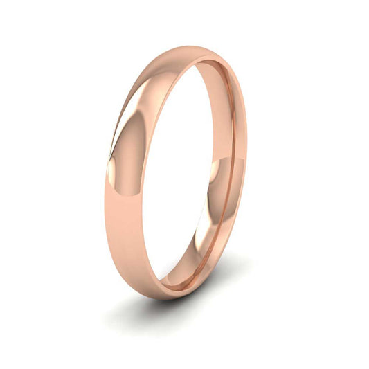 9ct Rose Gold 3mm Court Shape (Comfort Fit) Classic Weight Wedding Ring