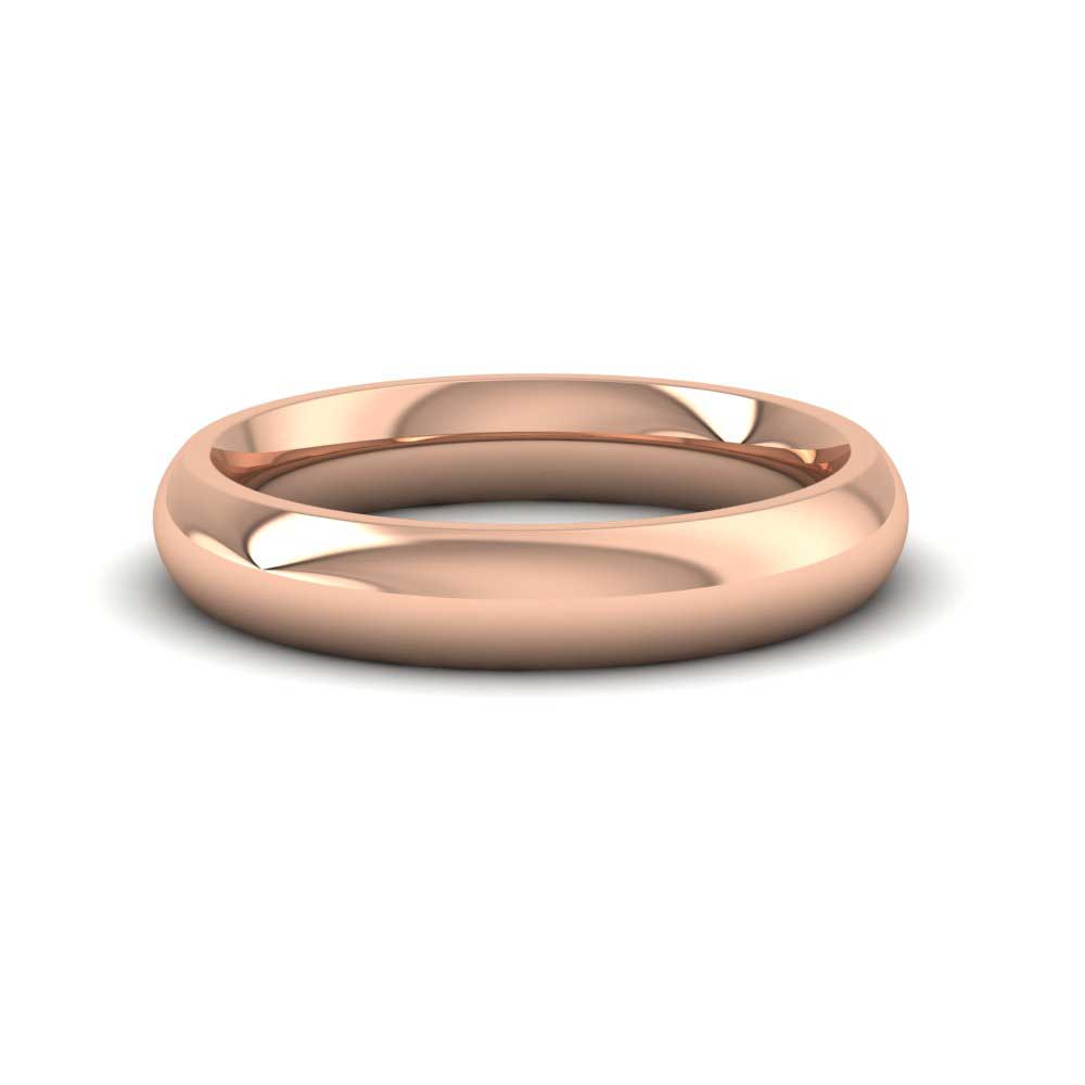 9ct Rose Gold 4mm Court Shape (Comfort Fit) Super Heavy Weight Wedding Ring Down View