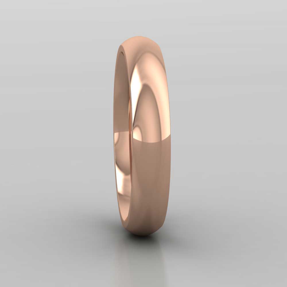 9ct Rose Gold 4mm Court Shape (Comfort Fit) Super Heavy Weight Wedding Ring Right View