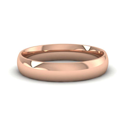 18ct Rose Gold 4mm Court Shape (Comfort Fit) Classic Weight Wedding Ring Down View