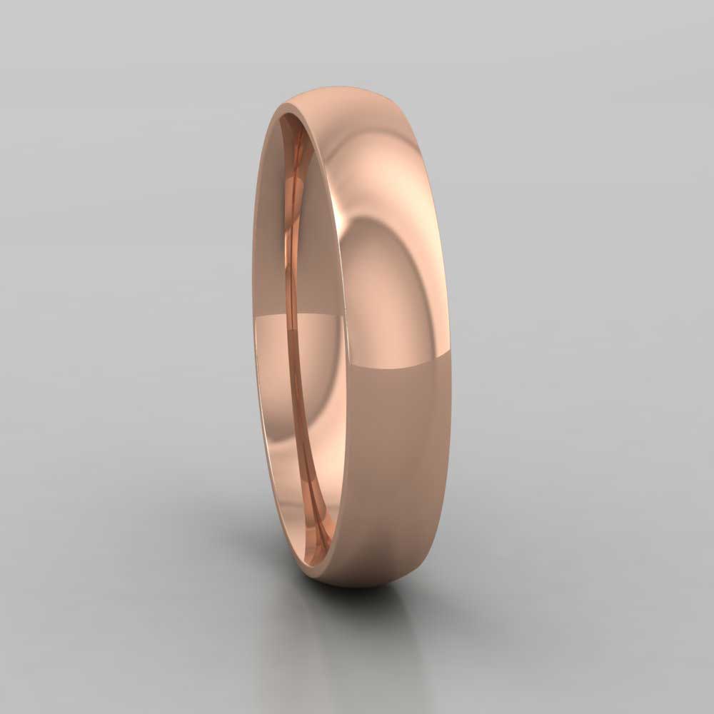 9ct Rose Gold 4mm Court Shape (Comfort Fit) Classic Weight Wedding Ring Right View