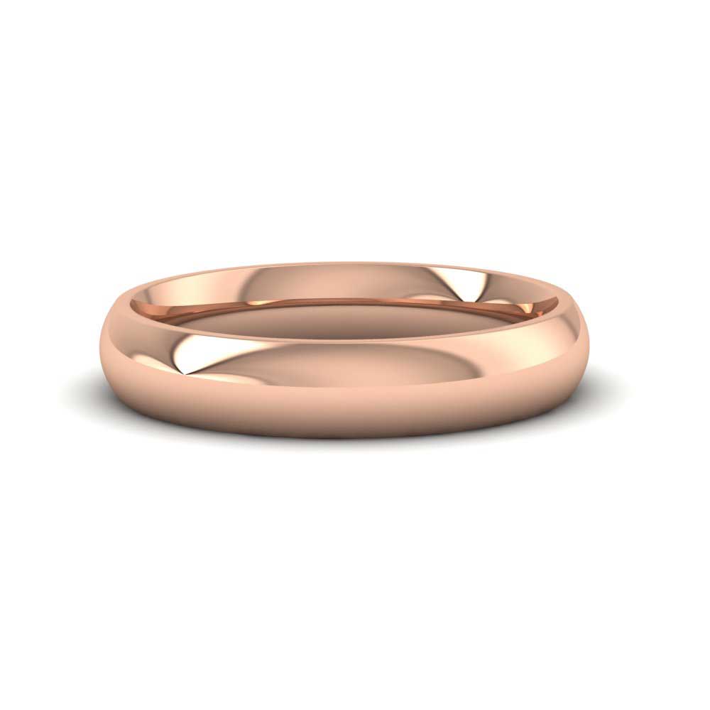 9ct Rose Gold 4mm Court Shape (Comfort Fit) Extra Heavy Weight Wedding Ring Down View