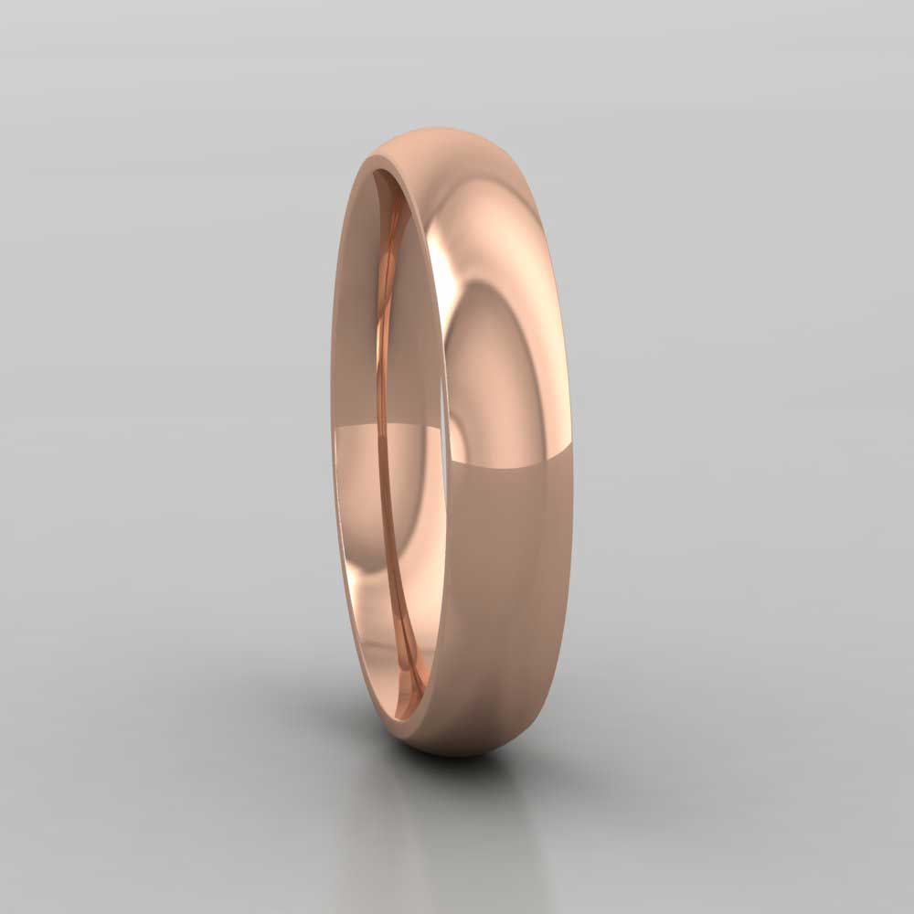 9ct Rose Gold 4mm Court Shape (Comfort Fit) Extra Heavy Weight Wedding Ring Right View