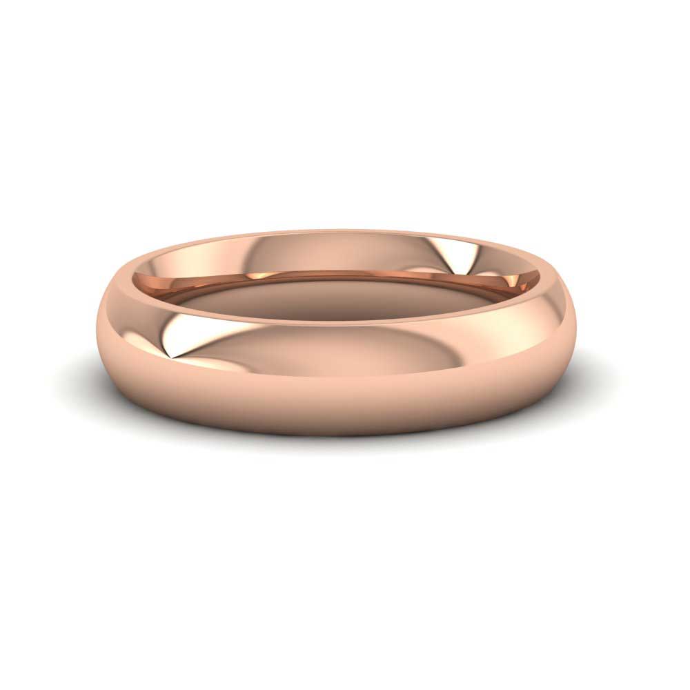 9ct Rose Gold 5mm Court Shape (Comfort Fit) Super Heavy Weight Wedding Ring Down View