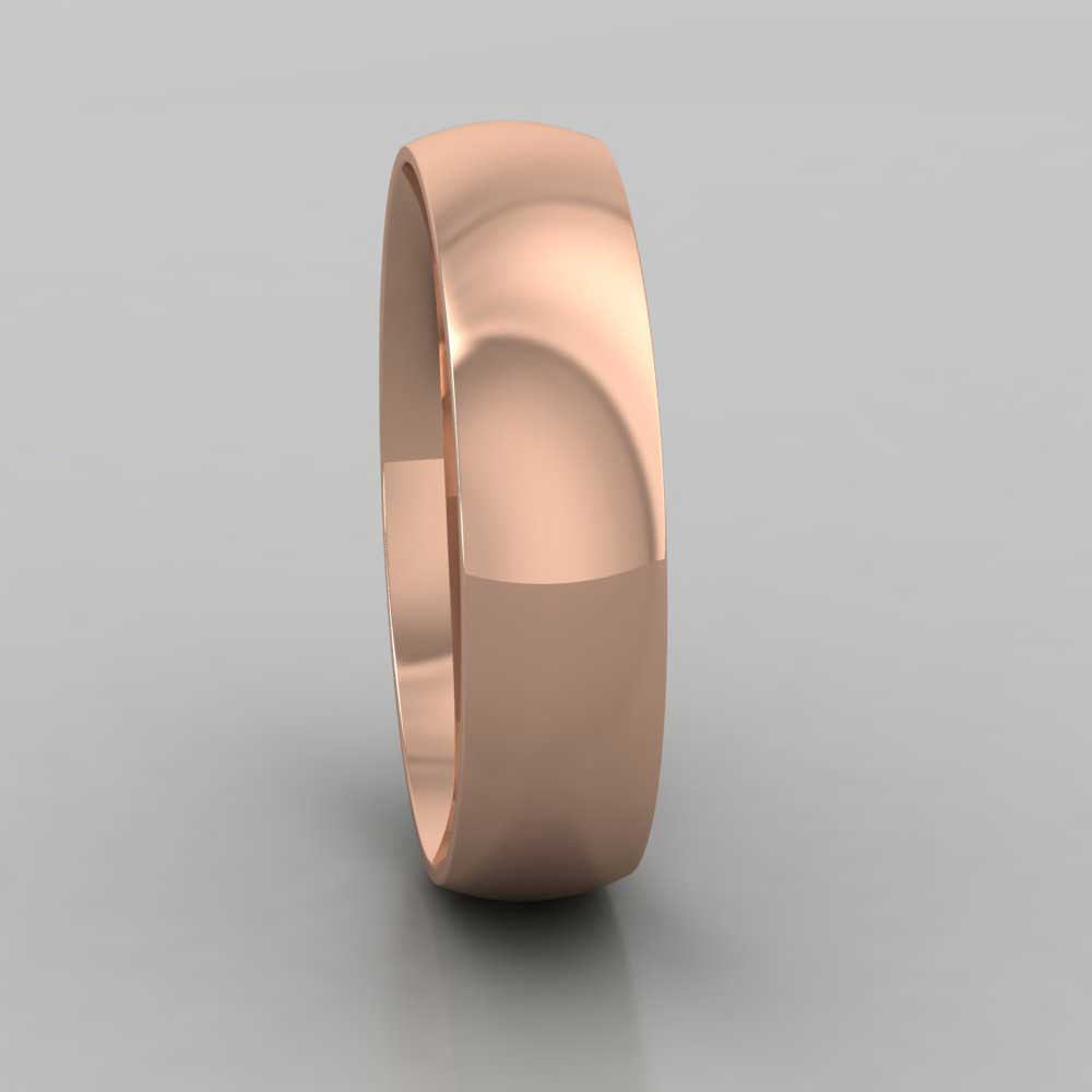 9ct Rose Gold 5mm Court Shape (Comfort Fit) Classic Weight Wedding Ring Right View