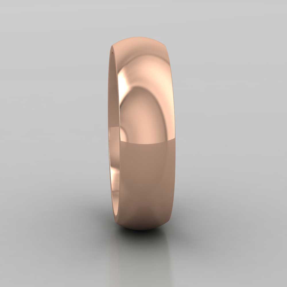 18ct Rose Gold 6mm Court Shape (Comfort Fit) Super Heavy Weight Wedding Ring Right View