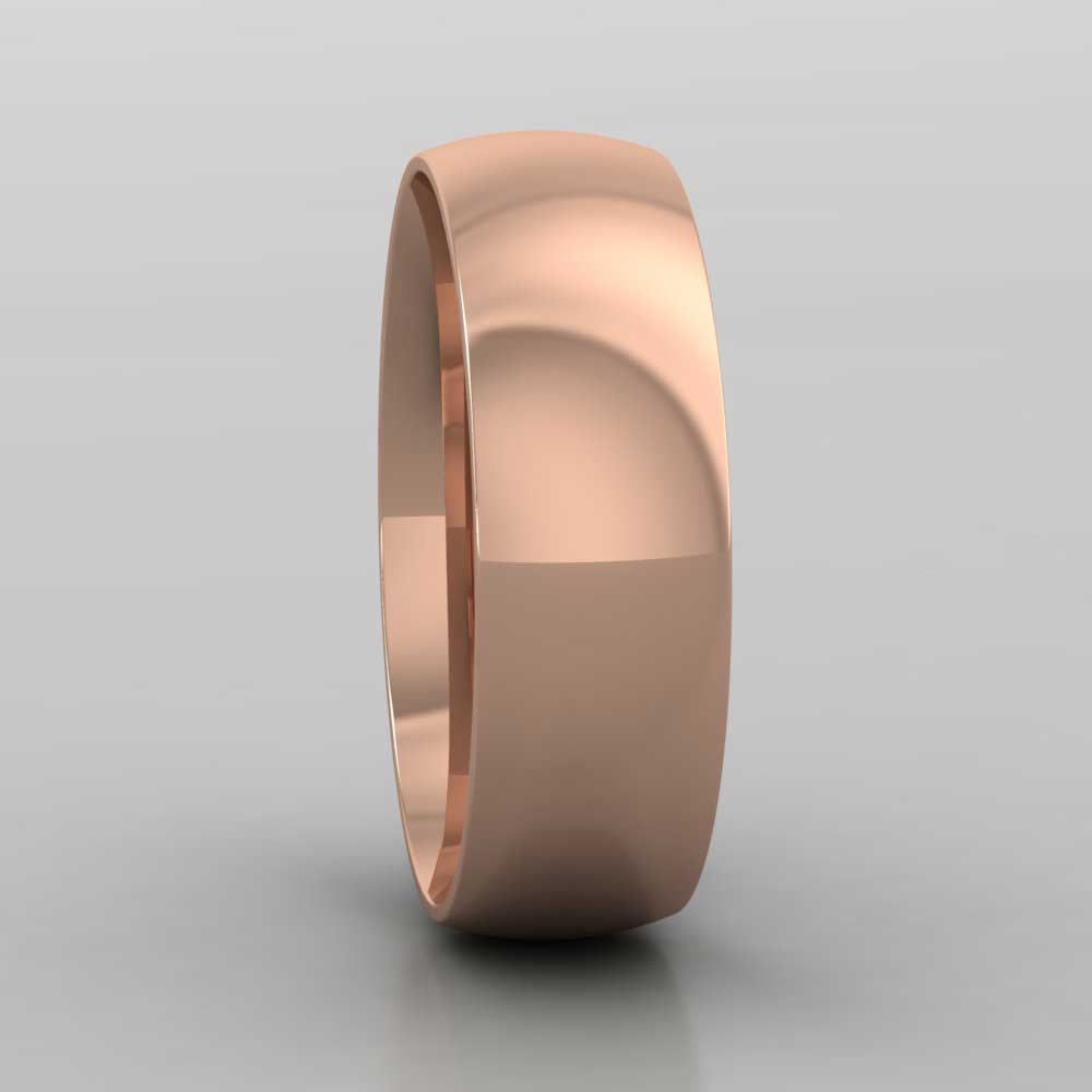 18ct Rose Gold 6mm Court Shape (Comfort Fit) Classic Weight Wedding Ring Right View
