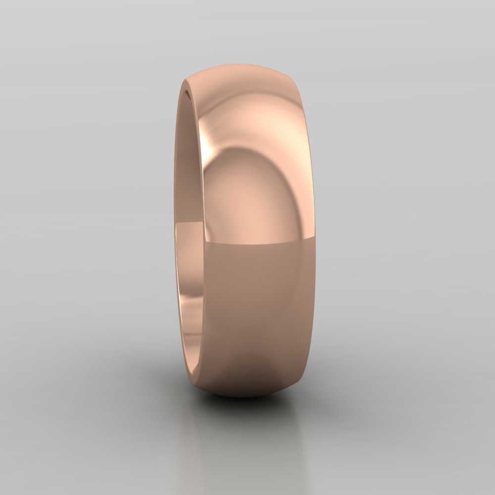 9ct Rose Gold 7mm Court Shape (Comfort Fit) Super Heavy Weight Wedding Ring Right View