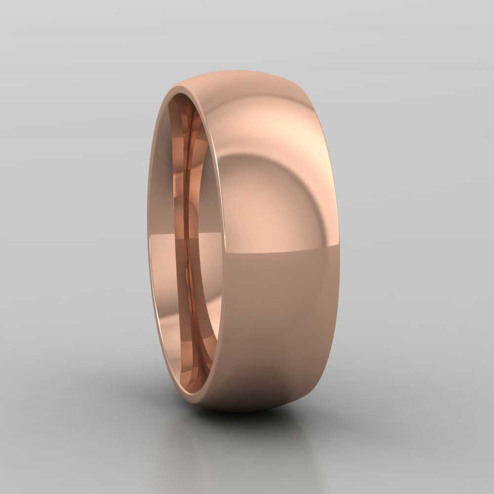 18ct Rose Gold 7mm Court Shape (Comfort Fit) Extra Heavy Weight Wedding Ring Right View
