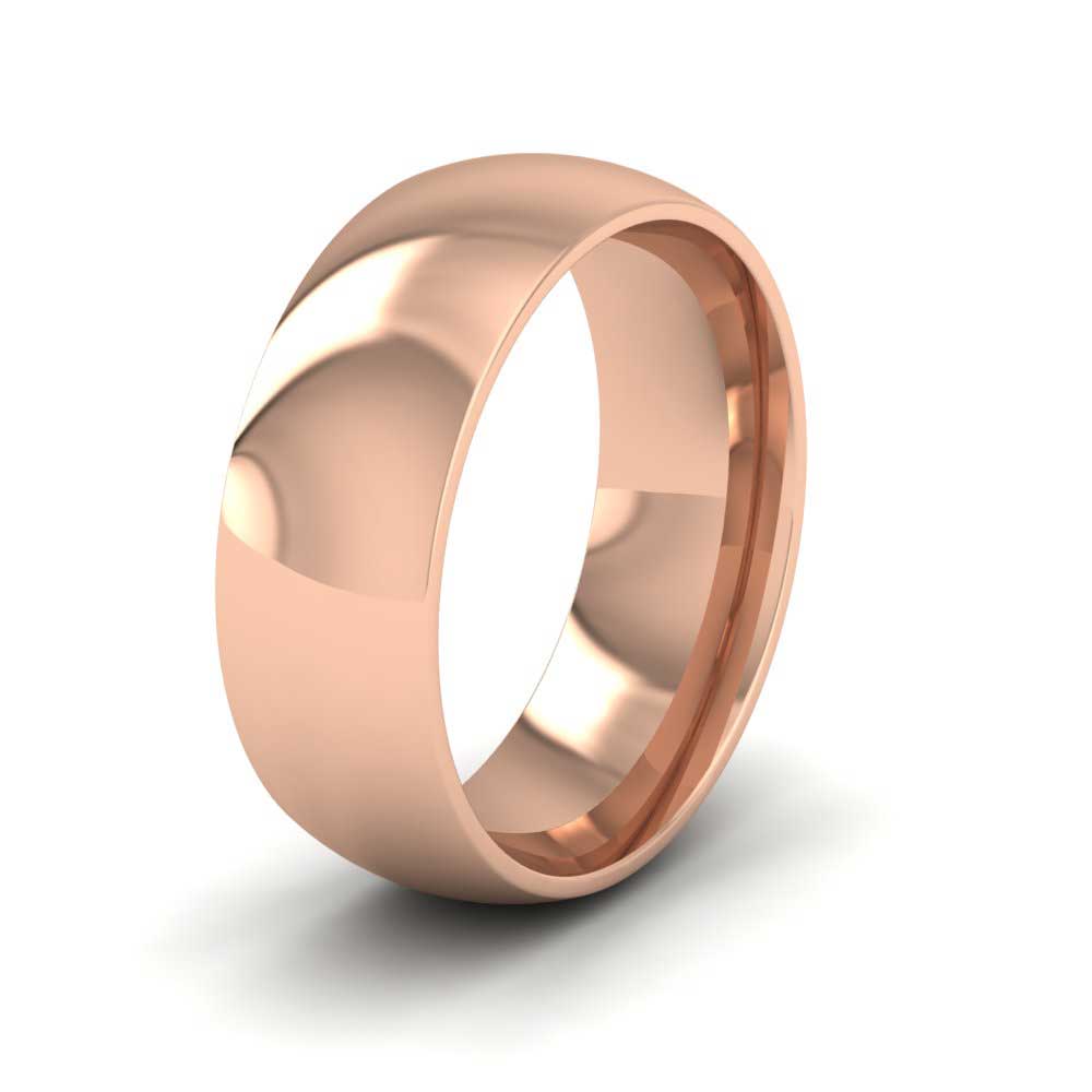 9ct Rose Gold 7mm Court Shape (Comfort Fit) Extra Heavy Weight Wedding Ring