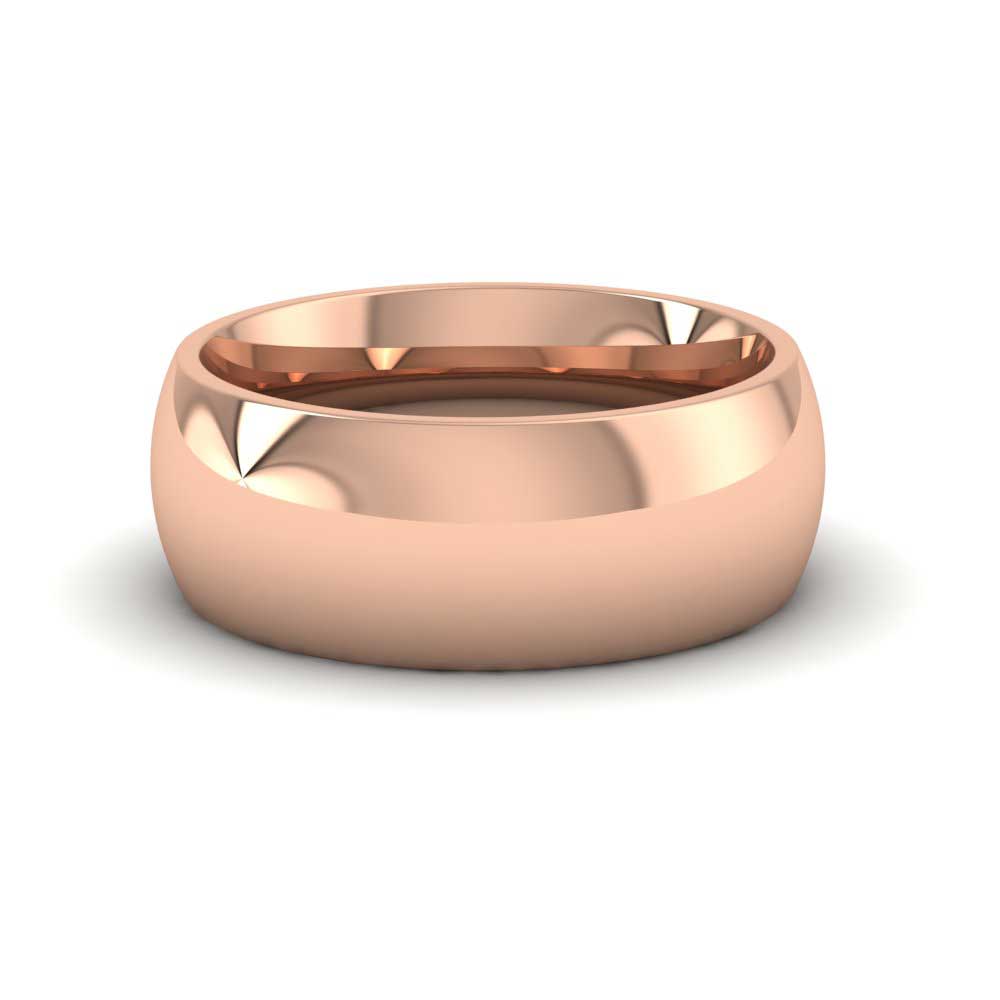 18ct Rose Gold 8mm Court Shape (Comfort Fit) Super Heavy Weight Wedding Ring Down View
