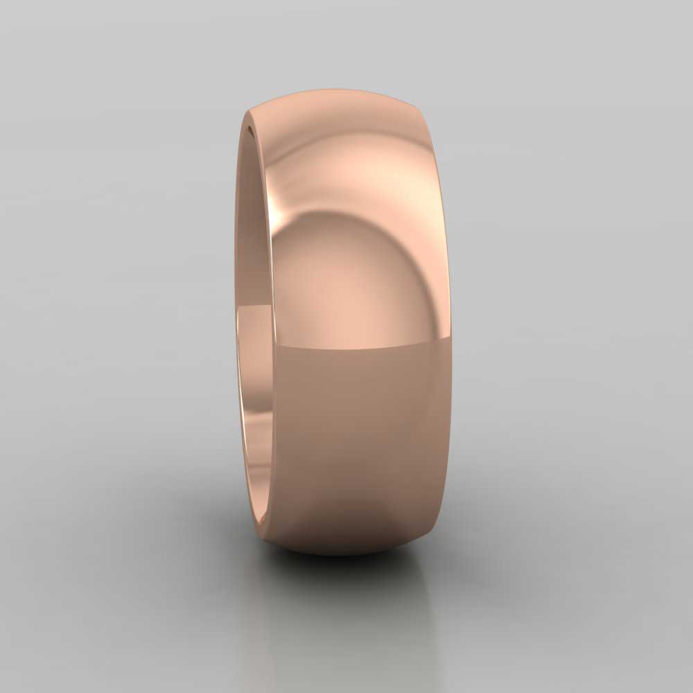 18ct Rose Gold 8mm Court Shape (Comfort Fit) Super Heavy Weight Wedding Ring Right View