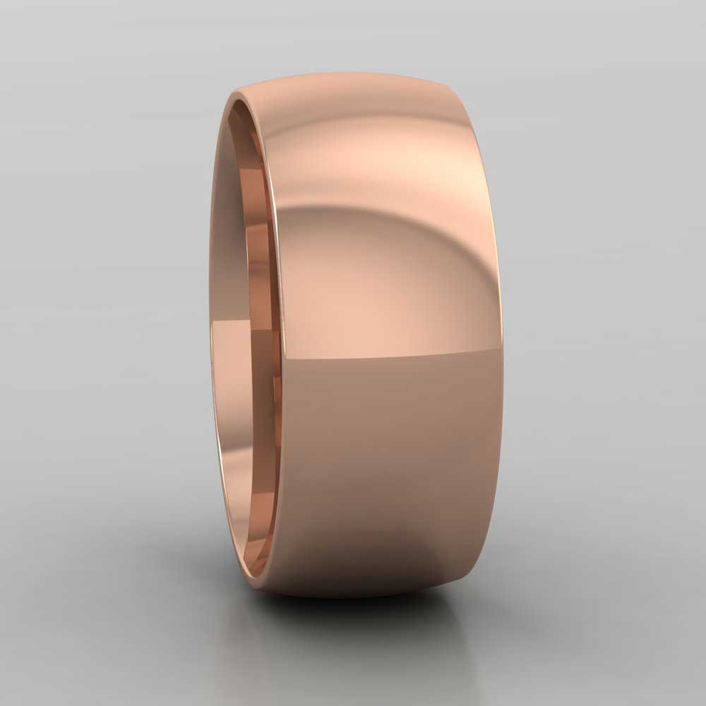 18ct Rose Gold 8mm Court Shape (Comfort Fit) Classic Weight Wedding Ring Right View