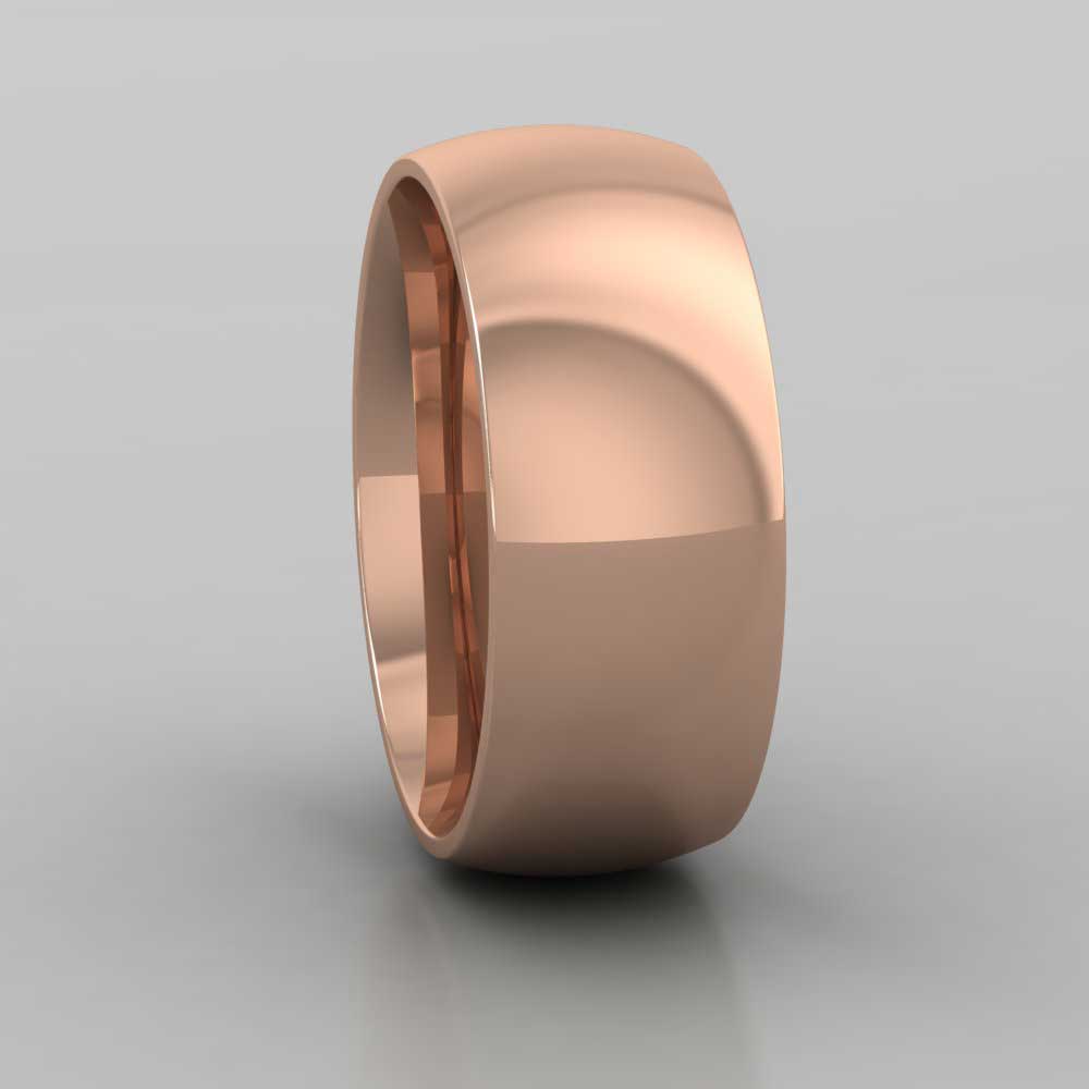 18ct Rose Gold 8mm Court Shape (Comfort Fit) Extra Heavy Weight Wedding Ring Right View