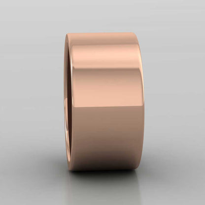 9ct Rose Gold 10mm Flat Shape Super Heavy Weight Wedding Ring Right View