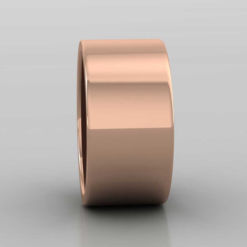 18ct Rose Gold 10mm Flat Shape Super Heavy Weight Wedding Ring Right View