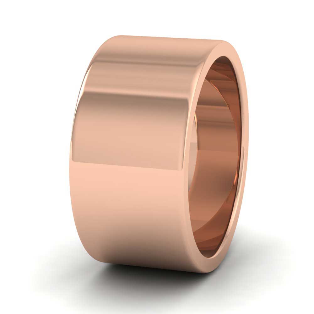 18ct Rose Gold 10mm Flat Shape Super Heavy Weight Wedding Ring