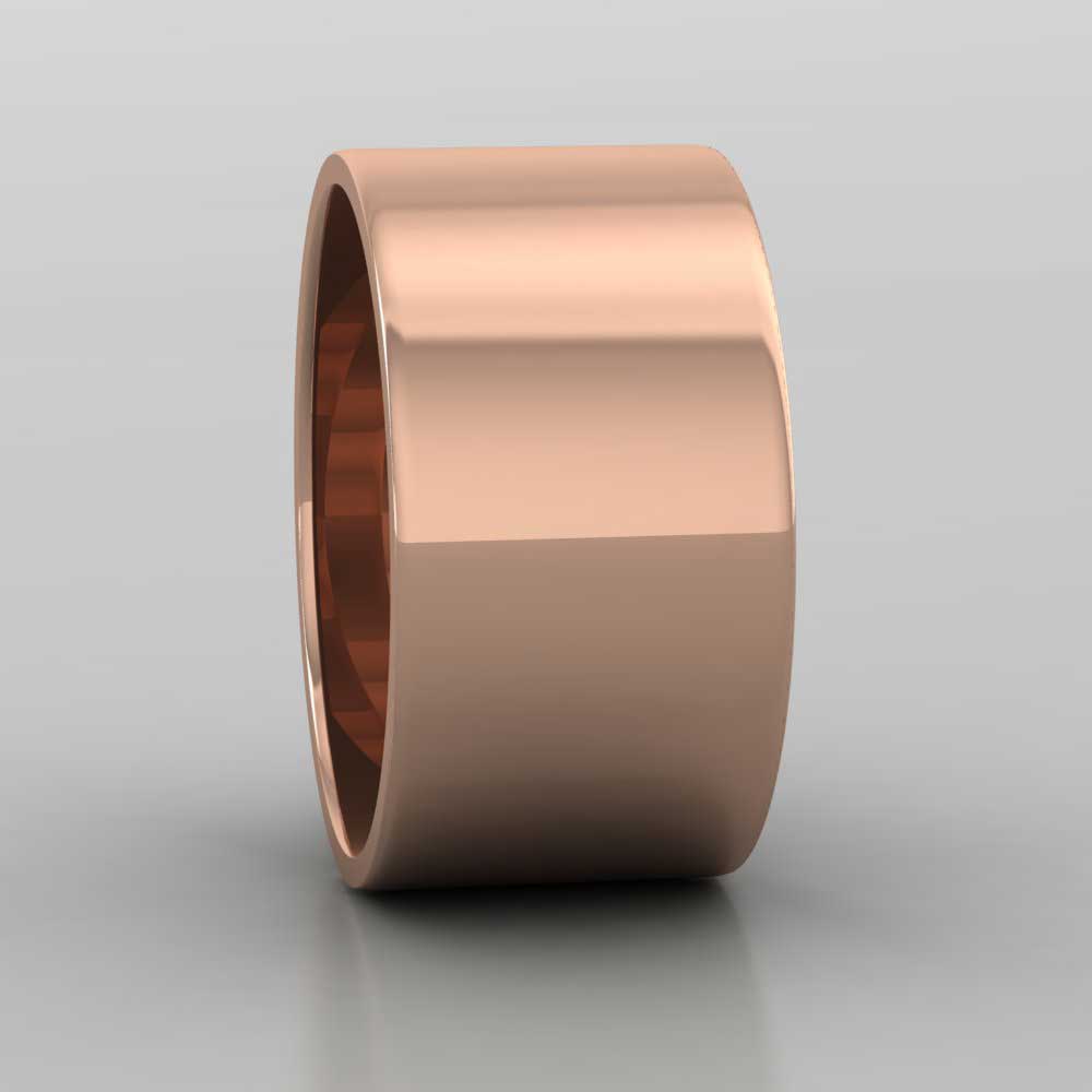 9ct Rose Gold 10mm Flat Shape Classic Weight Wedding Ring Right View