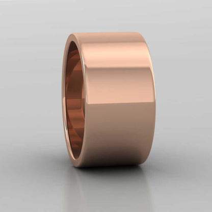 9ct Rose Gold 10mm Flat Shape Extra Heavy Weight Wedding Ring Right View