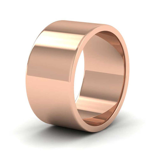 9ct Rose Gold 10mm Flat Shape Extra Heavy Weight Wedding Ring