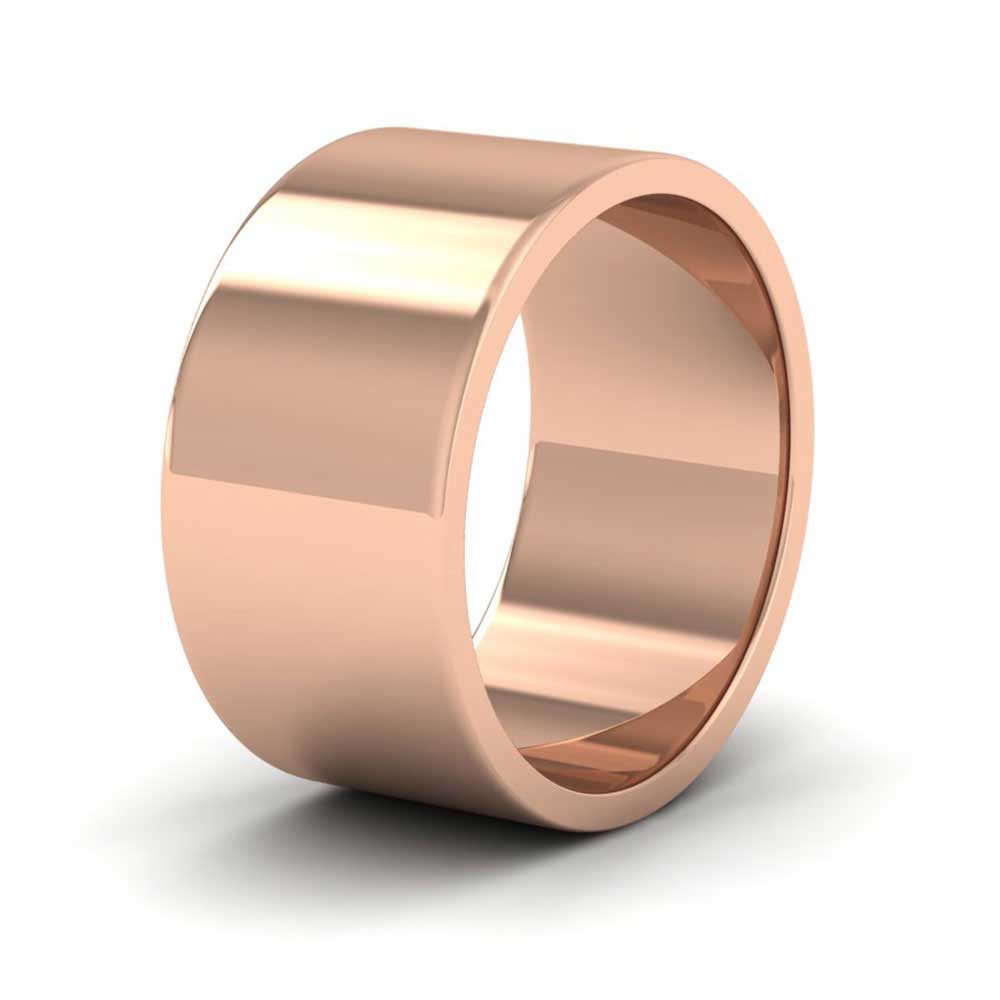 18ct Rose Gold 10mm Flat Shape Extra Heavy Weight Wedding Ring