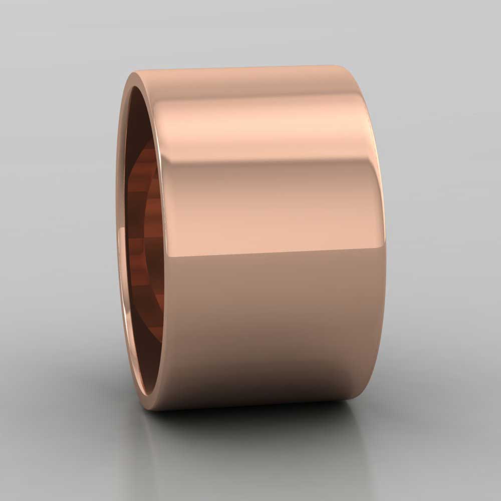 9ct Rose Gold 12mm Flat Shape Classic Weight Wedding Ring Right View