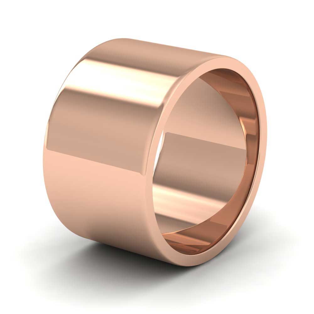 9ct Rose Gold 12mm Flat Shape Extra Heavy Weight Wedding Ring