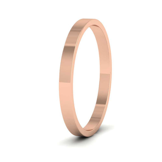 9ct Rose Gold 2mm Flat Shape Classic Weight Wedding Ring