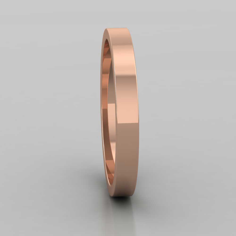 18ct Rose Gold 2.5mm Flat Shape Extra Heavy Weight Wedding Ring Right View